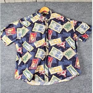 VTG Natural Issue Mens 2XL Hawaiian‎ Aloha Shirt Wrinkle Free All Over Print